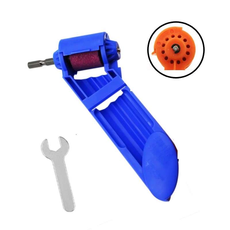 Portable Iron Straight Shank Twist Drill Bit Grinder(No Buckle Blue)
