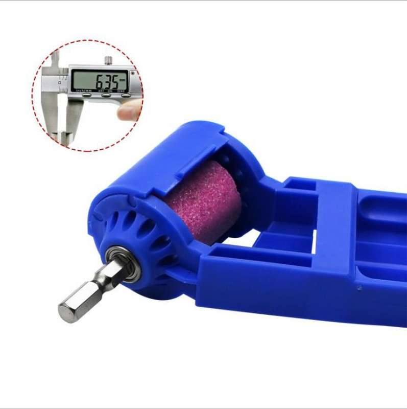 Portable Iron Straight Shank Twist Drill Bit Grinder(No Buckle Blue)
