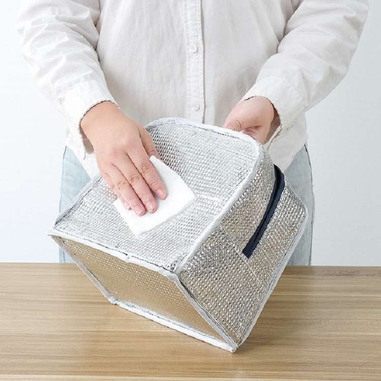 Portable Waterproof Padded Cold Insulation Lunch Box Bag(Geometry Grey)