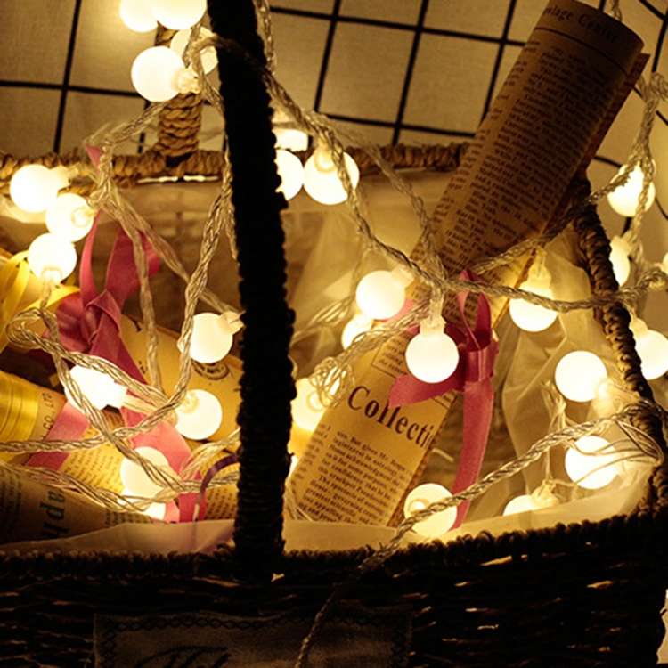 LED Waterproof Ball Light String Festival Indoor and Outdoor Decoration, Color:Warm White 50 LEDs -B