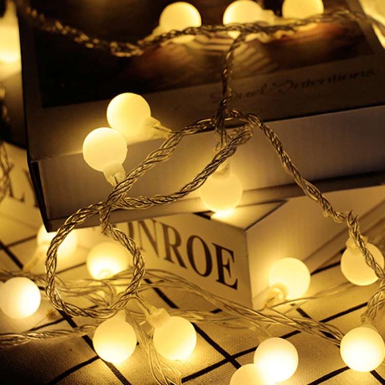 LED Waterproof Ball Light String Festival Indoor and Outdoor Decoration, Color:Warm White 50 LEDs -B
