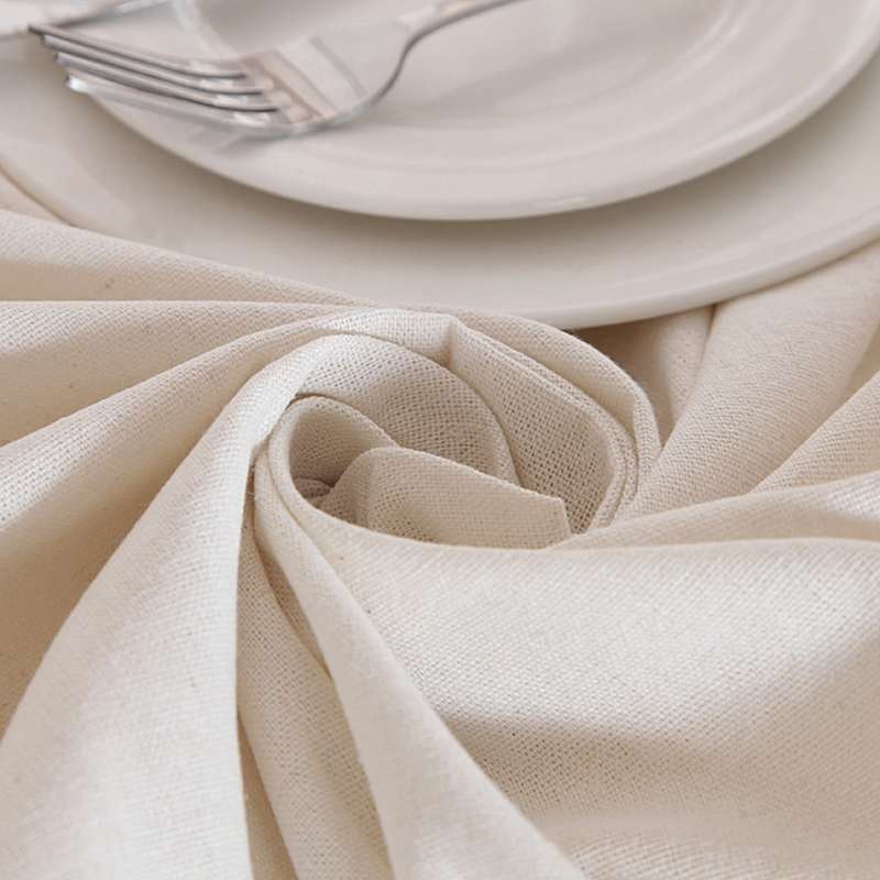 Linen Cotton Thicken Tablecloth Hem Splice Washable Coffee Dinner Table Cloth for Wedding Banquet, S