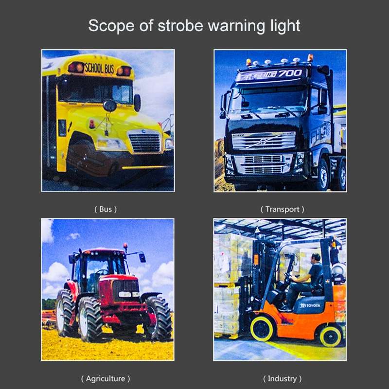 10-110V Forklift Warning Lights Strobe School Lights Traffic Construction LED Roof Engineering Vehic