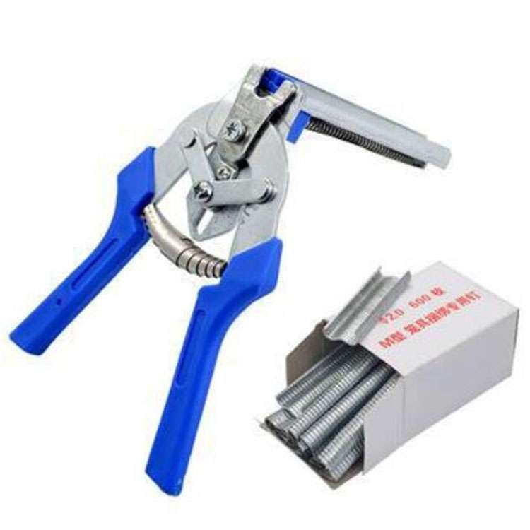 Nail non-slip Handle Stainless Steel Hand Tool Chicken Cage Barbed Wire Pig Tongs, Style:Blue Tied C