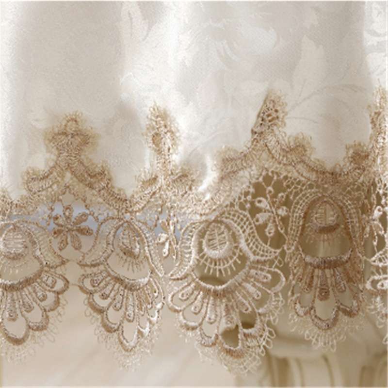 Classical Tablecloth Table Decor Jacquard Lace Elegant Table Cloth, Size:180cm Round(Light Brown)