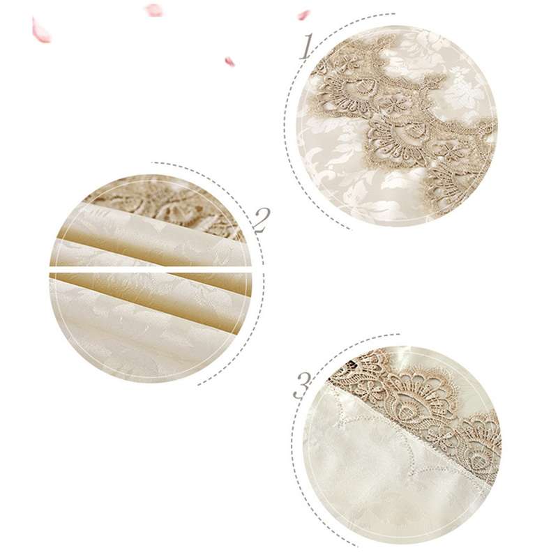 Classical Tablecloth Table Decor Jacquard Lace Elegant Table Cloth, Size:150cm Round(Light Brown)