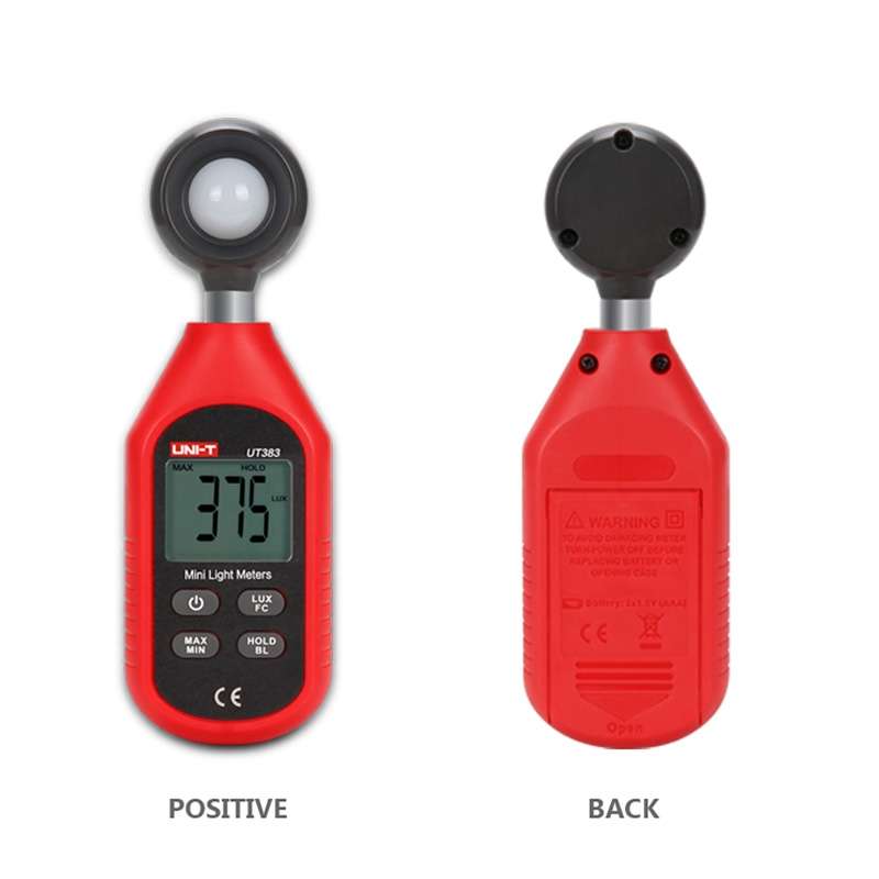UNI-T UT383 200,000 LUX Digital Luxmeter Luminance Light Meter With LCD Backlit Display