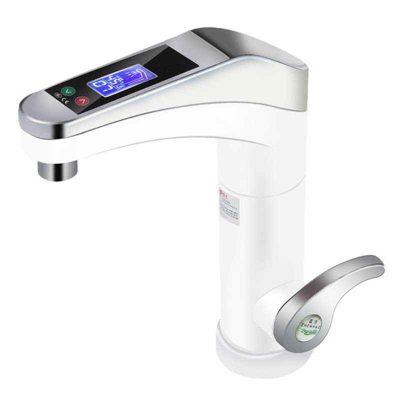 Intelligent Instant Digital Hot Water Faucet Hot and Cold Water Heater, EU Plug(Silver Grey)