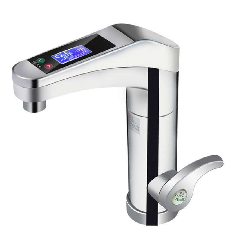 Intelligent Instant Digital Hot Water Faucet Hot and Cold Water Heater, EU Plug(Silver Grey)