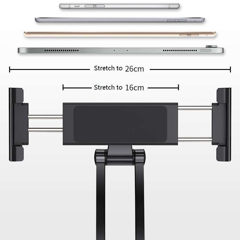 Multifunctional Mobile Phone Tablet Wall Hanging Desktop Aluminum Alloy Holder with Wall Base(Black)