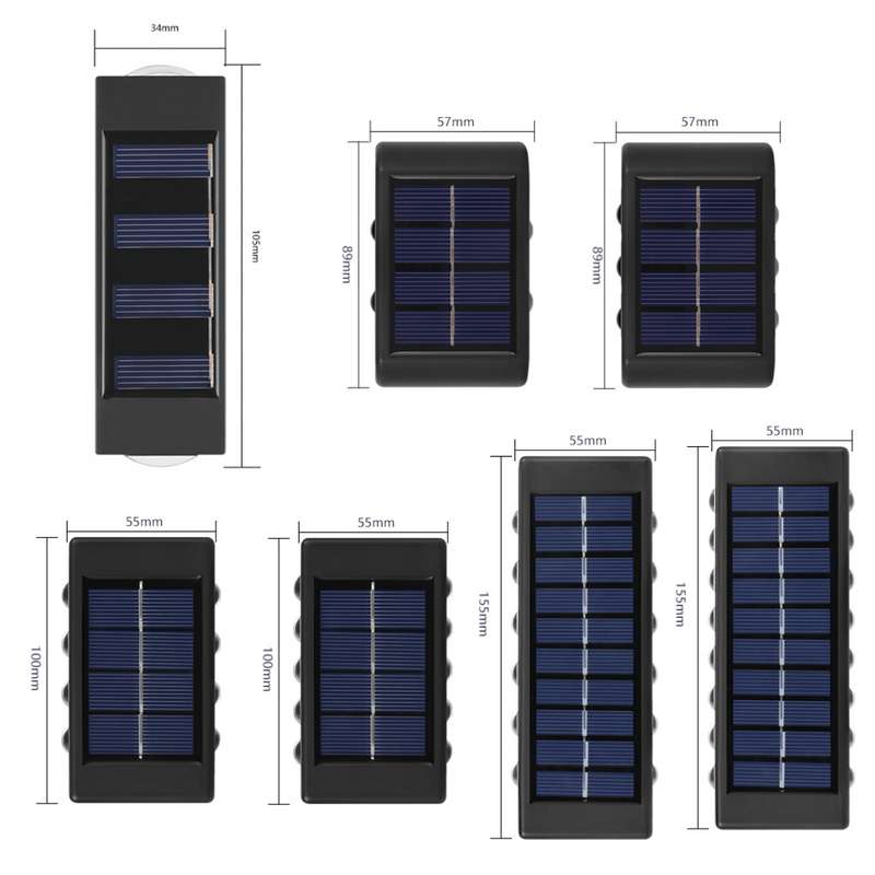 6LED NiMH Solar Wall Lamp Outdoor Waterproof Up And Down Double-headed Spotlights(Warm Light)