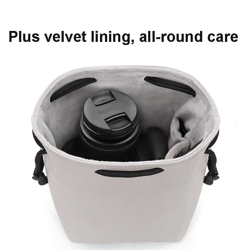 Baona Camera Bag Lens Drawstring Pouch, Size: Medium(Gray)