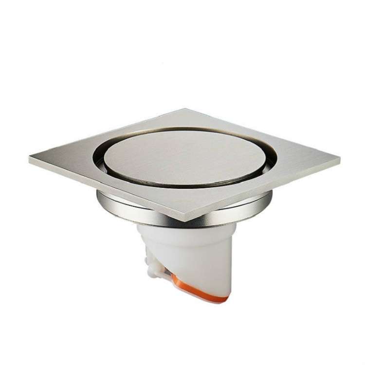 Kitchen Toilet Sewer Deodorant Anti-flooding Anti-odor Invisible Floor Drain(Brushed Silver)