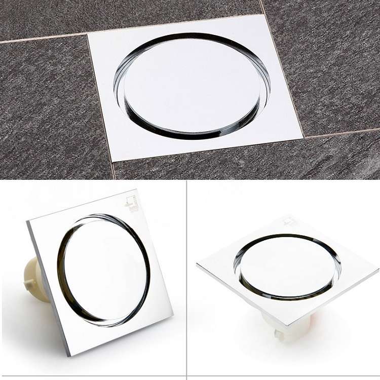 Kitchen Toilet Sewer Deodorant Anti-flooding Anti-odor Invisible Floor Drain(Brushed Silver)