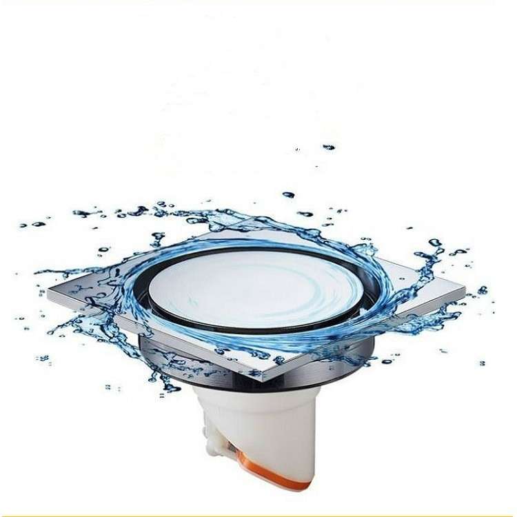Kitchen Toilet Sewer Deodorant Anti-flooding Anti-odor Invisible Floor Drain(Brushed Silver)