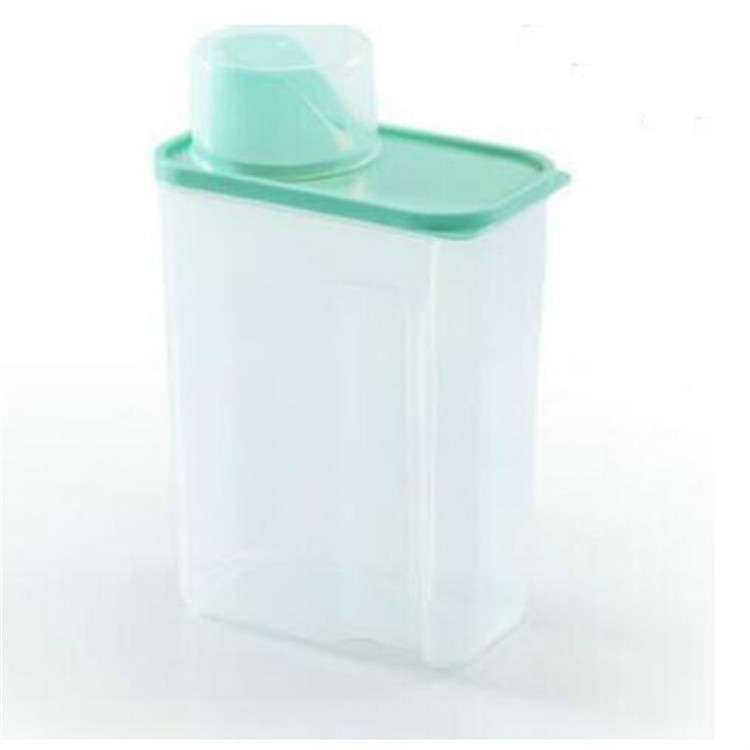 3L Household Plastic Transparent Washing Powder Storage Box Storage Container(Blue)