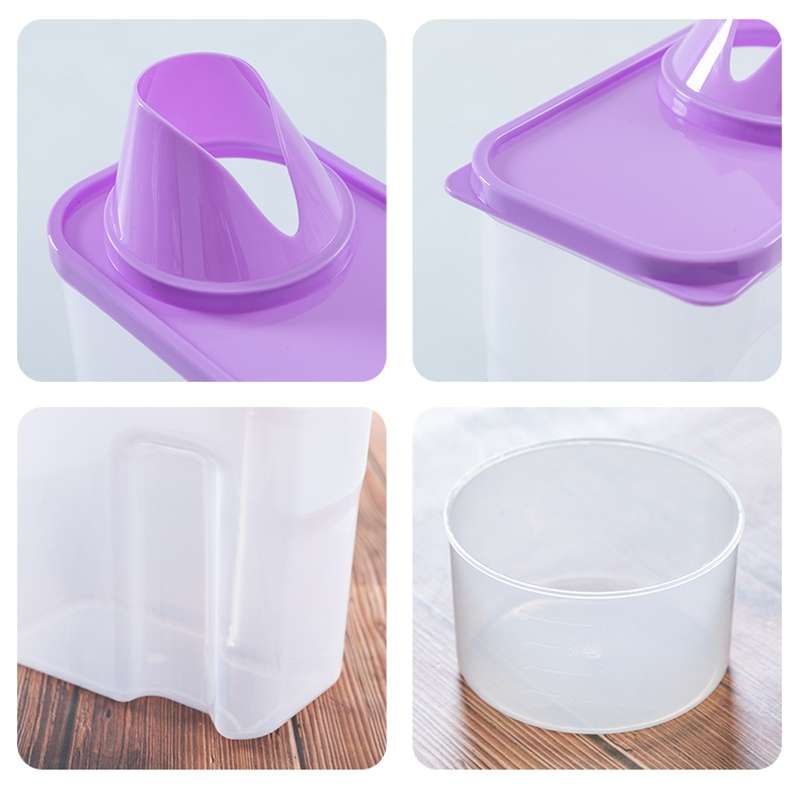 2L Household Plastic Transparent Washing Powder Storage Box Storage Container(Blue)