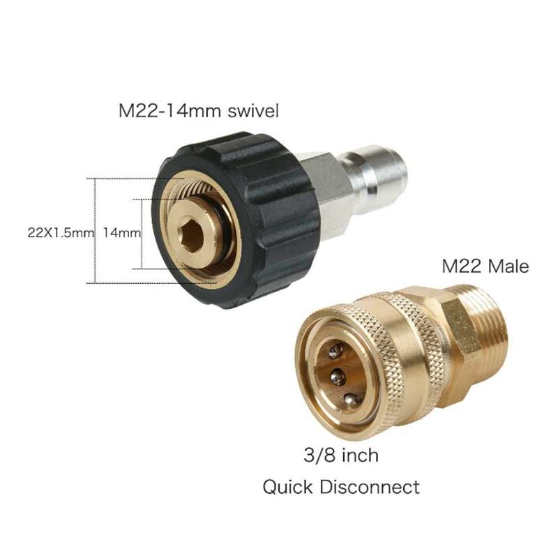 Pressure Washer Accessories Quick Connect Car Wash Water Hose Quick Connection, Typle:15-3/8 Male +