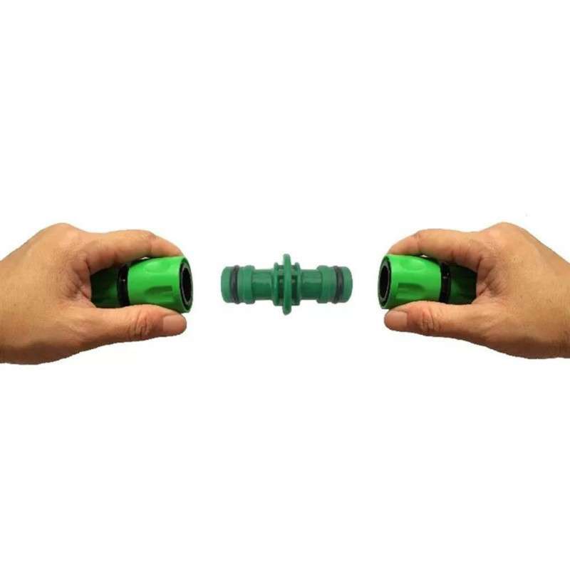 2 PCS 4 Point Two-way Pacifier Repair Extension Hose Quick Connector Plastic Garden Tool(Green)