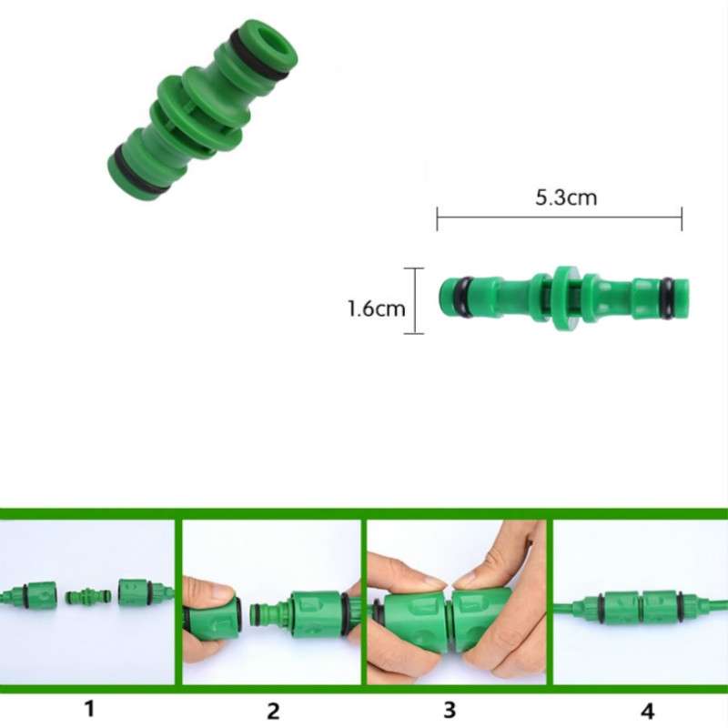 2 PCS 4 Point Two-way Pacifier Repair Extension Hose Quick Connector Plastic Garden Tool(Green)