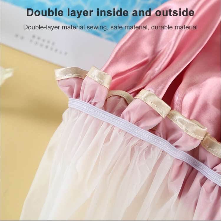 Thick Waterproof Bath Hat Double Layer Shower Hair Cover Women Supplies Shower Caps, Size:28cm(Pink