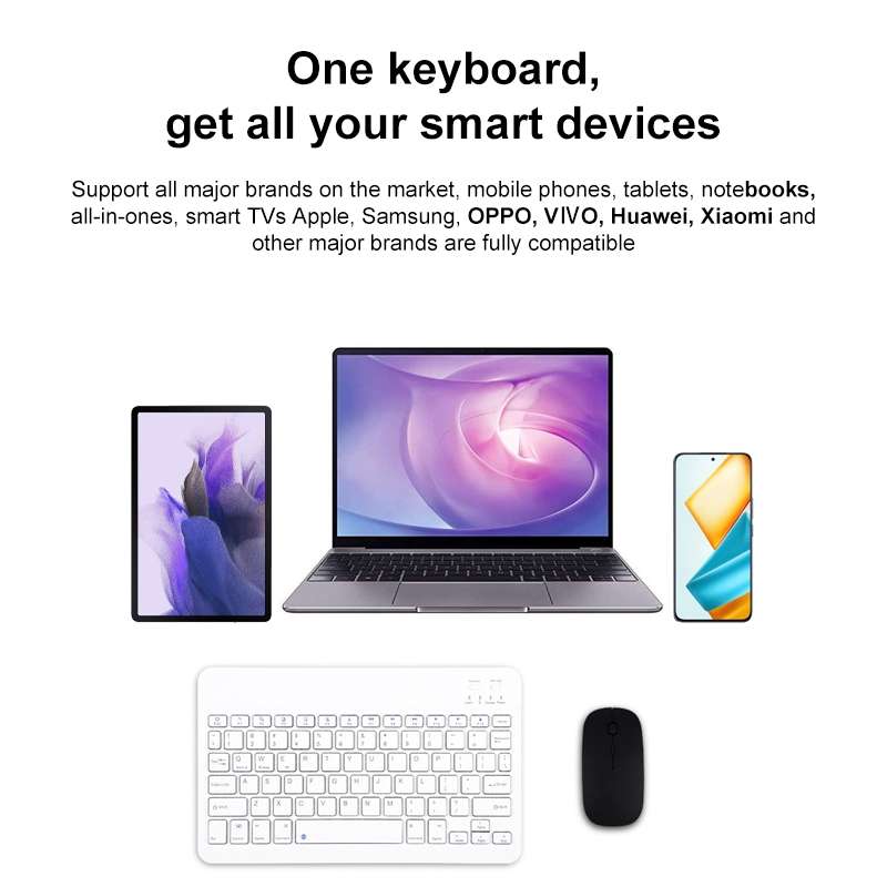 YS-001 9.7-10.1 Inch Tablets Phones Universal Mini Wireless Bluetooth Keyboard, Style:with Bluetooth