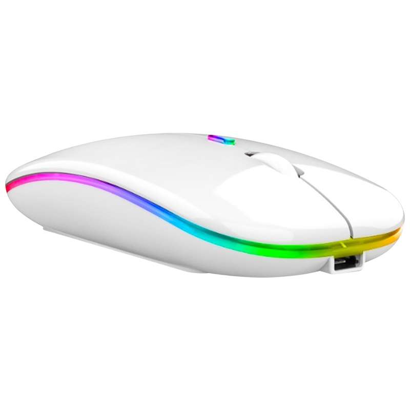 3 Keys RGB Backlit Silent Bluetooth Wireless Dual Mode Mouse (Rose Gold)