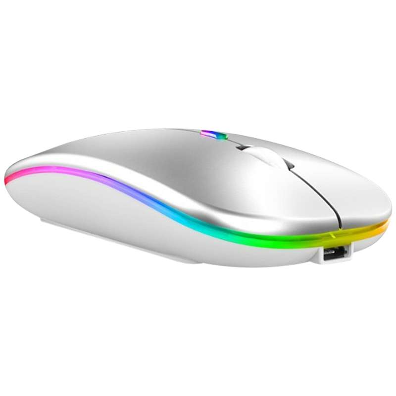 3 Keys RGB Backlit Silent Bluetooth Wireless Dual Mode Mouse (Rose Gold)