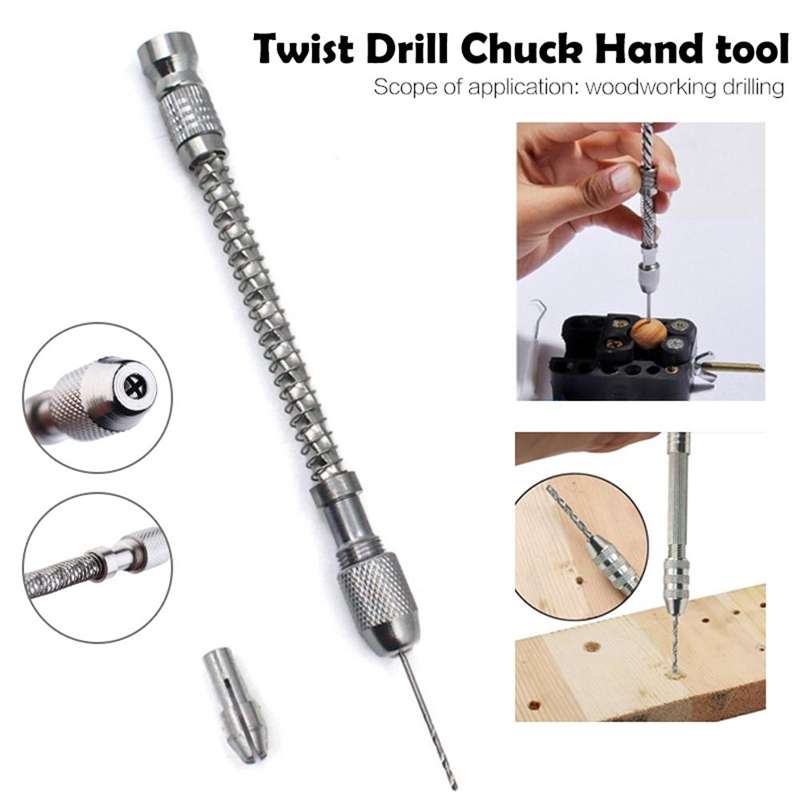 HIAIM Punch Semi-automatic Twist Drill Hand Drill Set, Specification:Hand Drills +0.3-1.6 Bits 20 PC