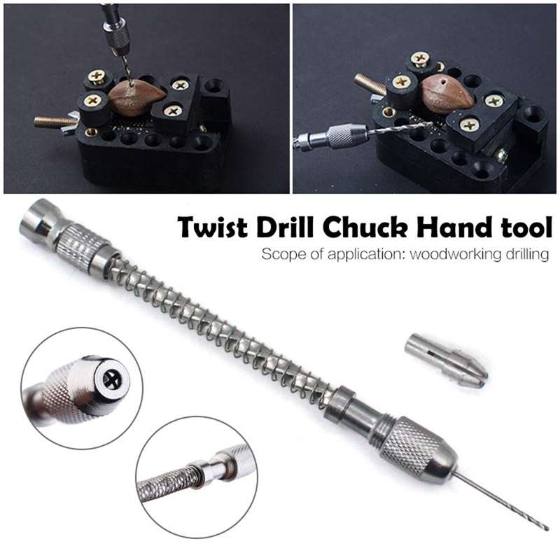 HIAIM Punch Semi-automatic Twist Drill Hand Drill Set, Specification:Hand Drills +0.3-1.6 Bits 20 PC
