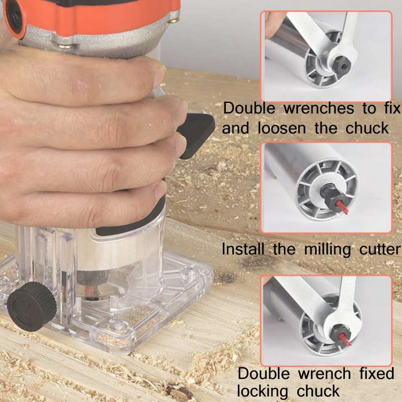 Woodworking Trimming Machine Multifunctional Electric Wood Milling Slotting Machine Engraving Tools