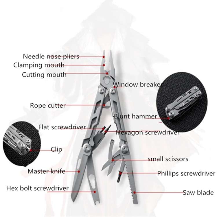 14 in 1 Multifunctional Pliers Folding Combination EDC Gadget Camping Survival Equipment Universal T