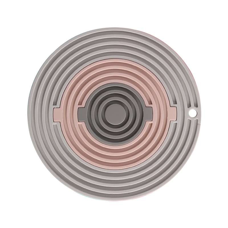 3 in 1 Round Silicone Heat Insulation Pad High Temperature Resistant Multifunctional Tableware Pad C
