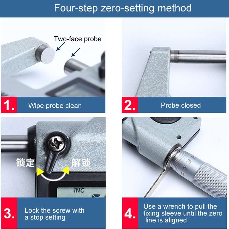 Digital Display Outer Diameter Micrometer 0.001mm High Precision Electronic Spiral Micrometer Thickn