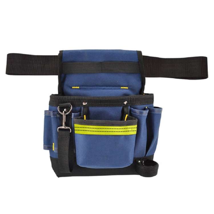 Electrician Maintenance Adjustable Multi-pocket Hardware Tool Belt Bag Multi-function Storage Bag(Bl