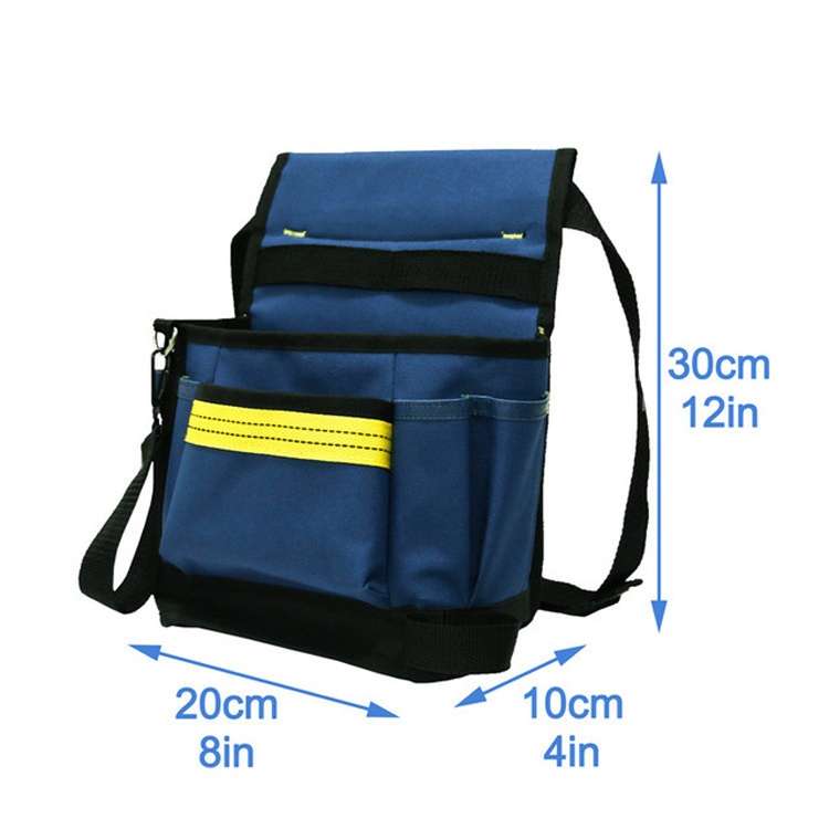 Electrician Maintenance Adjustable Multi-pocket Hardware Tool Belt Bag Multi-function Storage Bag(Bl