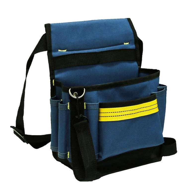 Electrician Maintenance Adjustable Multi-pocket Hardware Tool Belt Bag Multi-function Storage Bag(Bl