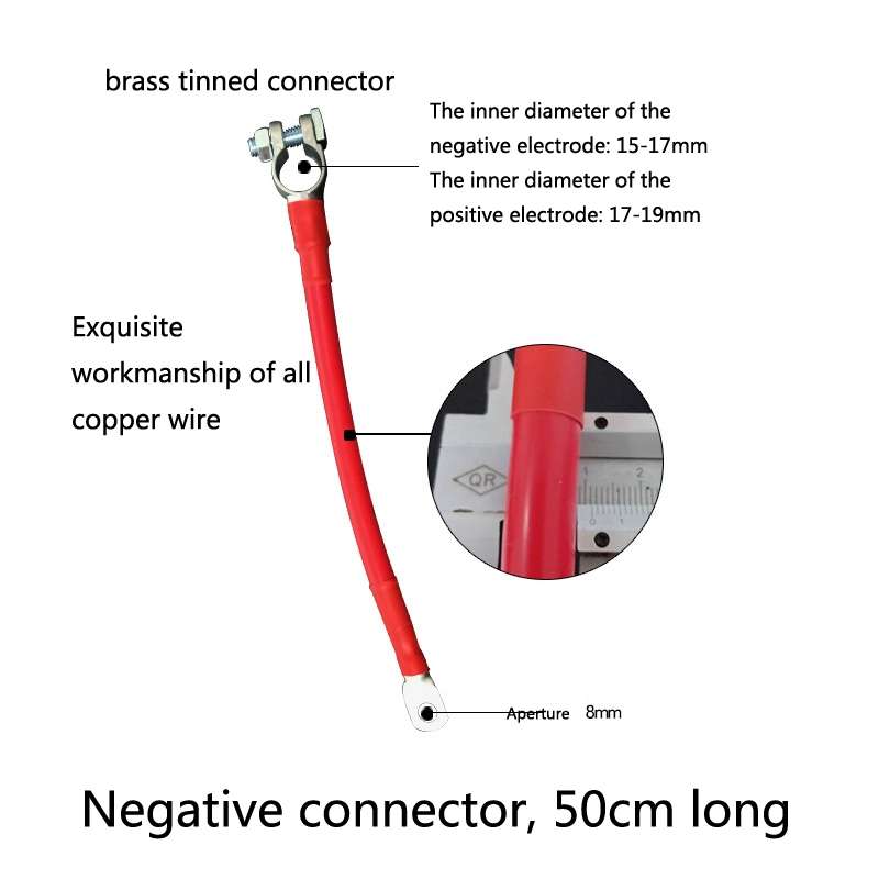 GSA-001 Car Ground Wire Battery Pile Head Extension Cord Battery Connection Line 50cm(Negative)