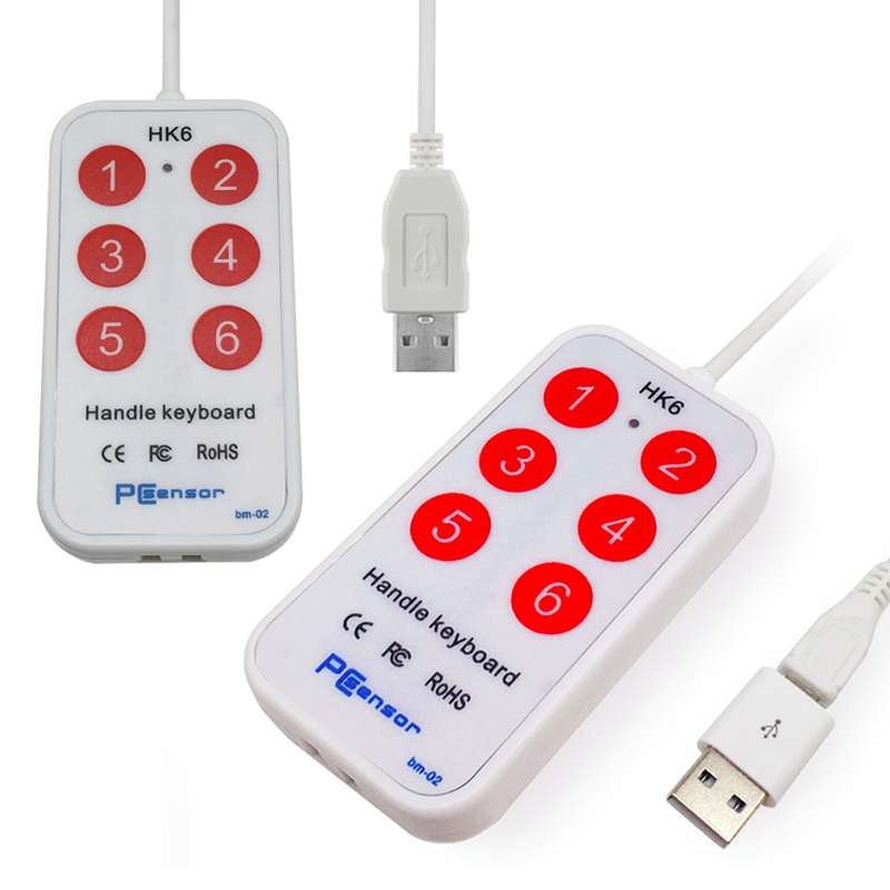 HK-6 Android Version 6 Keys Custom PS Shortcut Keys Medical USB Keypad, Cable Length: 2m