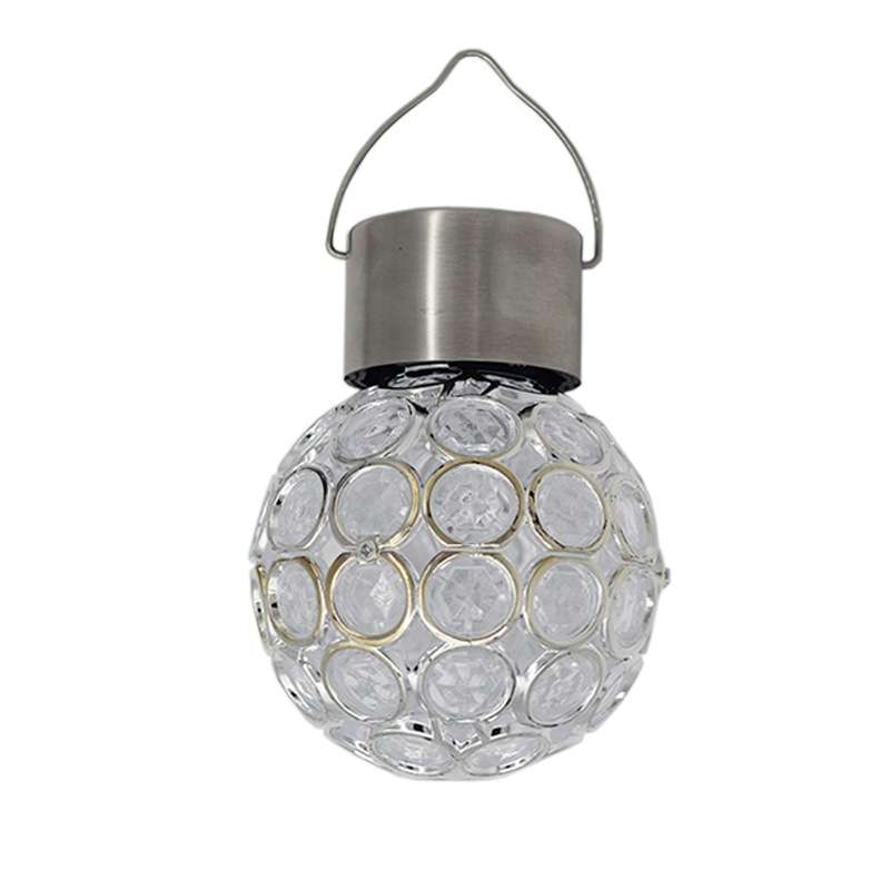 2 PCS Solar Hollow Ball Pendent Lamp Decorative Garden Light(White Light)
