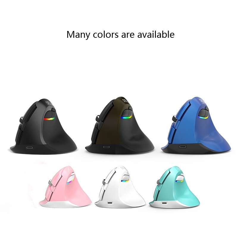 DELUX M618Mini Colorful Wireless Luminous Vertical Mouse Bluetooth Rechargeable Vertical Mouse(Class