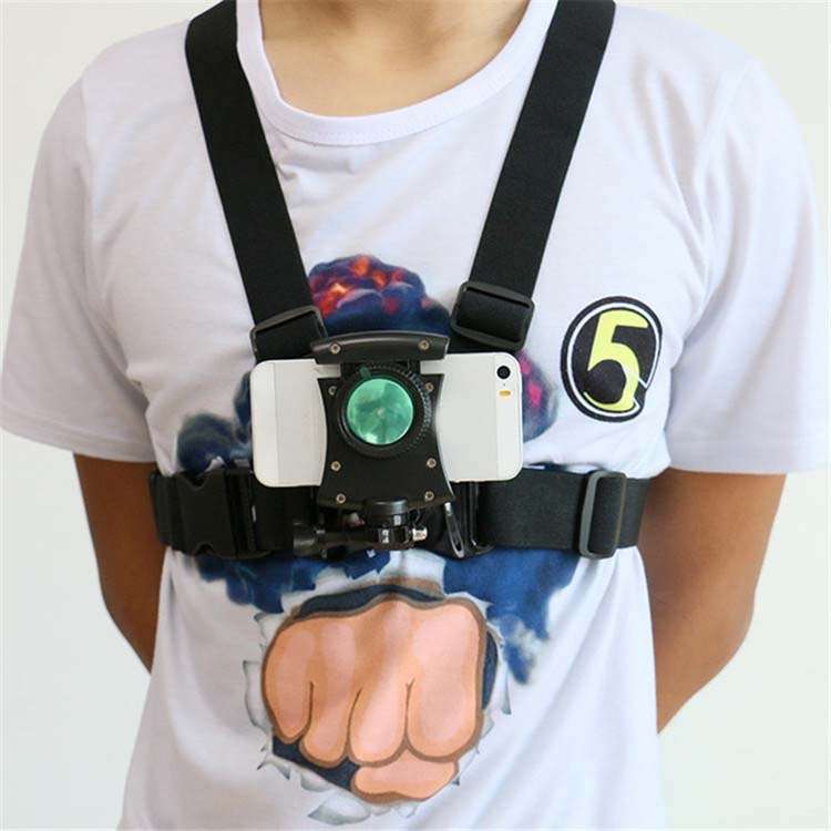 Chest Fixed Strap Mobile Phone Holder for 4-6.5 inch Mobile Phone