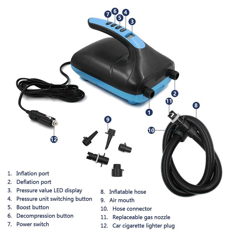 Surf Paddle Board Canoe Inflatable Boat Car High Pressure Electric Air Pump