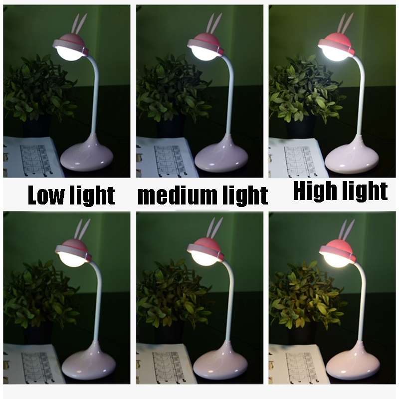 Rabbit Touch Desk Lamp USB Charging Eye Protection Creative Student Reading Bedroom Folding Bedside