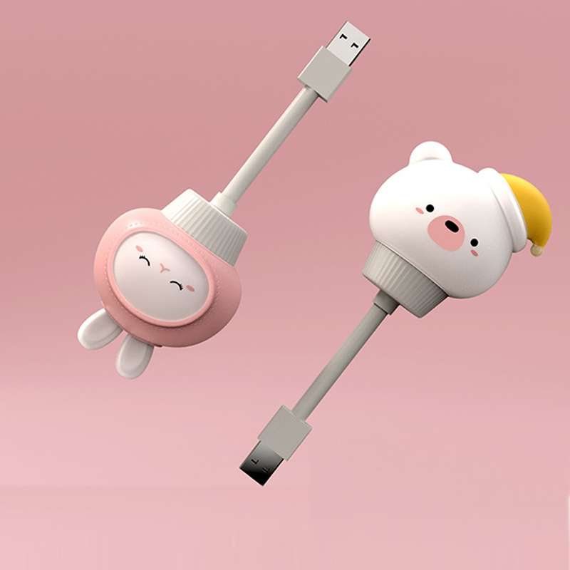 USB Night light LED Cute Bedroom Sleep Eye Protection Bedside Lamp, Style:Regular Version(Rabbit)