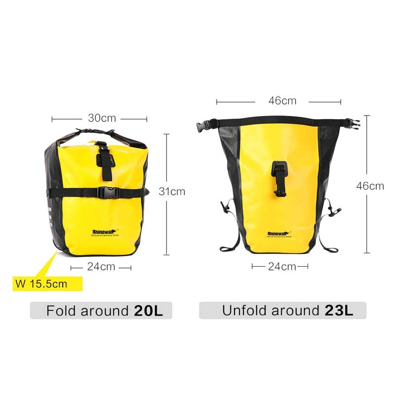 Rhinowalk Bicycle Fully Waterproof Shelf Backpack Medium and Long-distance Cycling Equipment Bag(Yel