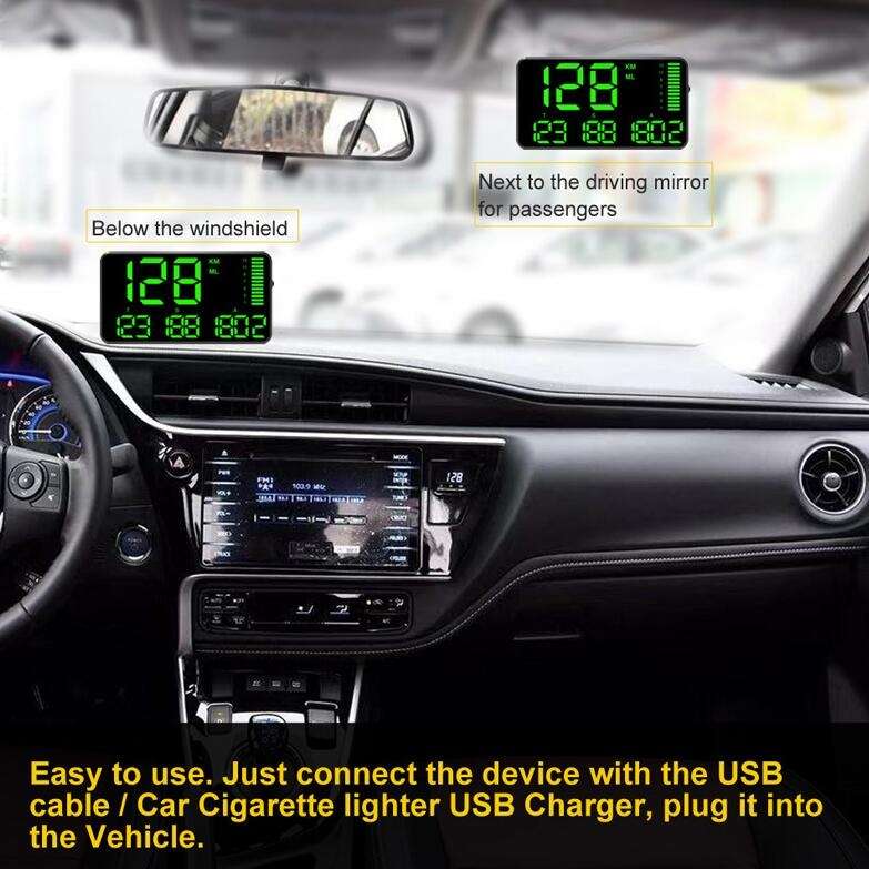 Kingneed C90 5.5inch HUD Car Head-up Display GPS Car Universal Mileage Speed Meter Speeding Alarm /