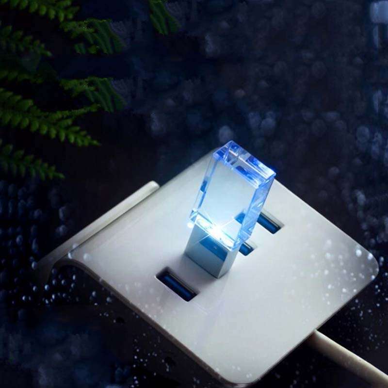 2 PCS Crystal Flash Light Emitting USB 2.0 Flash Drive Car Music USB Flash Drive, Capacity: 16G (100