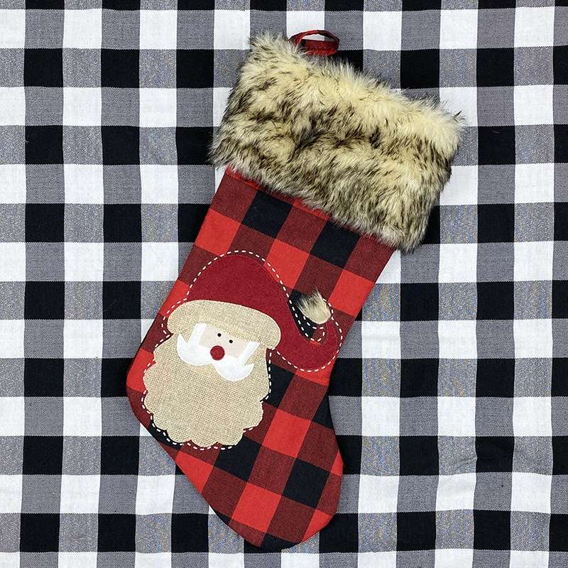 Christmas Ornaments Burlap Socks Candy Socks Gift Bag(Senior)
