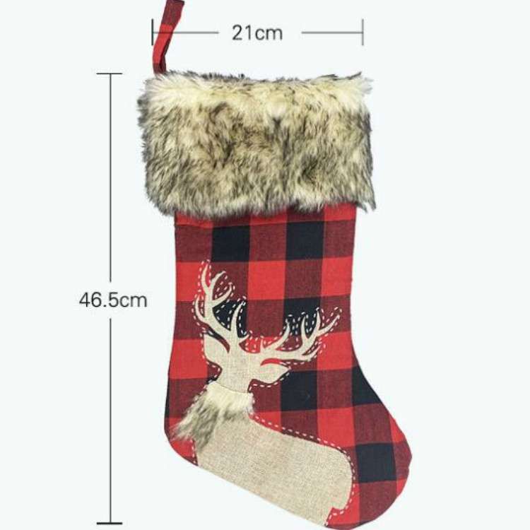 Christmas Ornaments Burlap Socks Candy Socks Gift Bag(Senior)